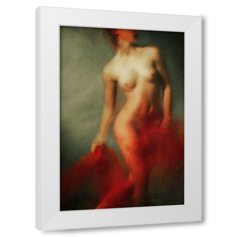 Red I White Modern Wood Framed Art Print by miriana