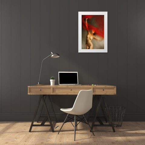 Red Iii White Modern Wood Framed Art Print by miriana