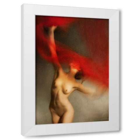 Red Iii White Modern Wood Framed Art Print by miriana