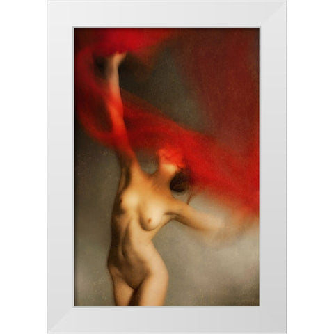 Red Iii White Modern Wood Framed Art Print by miriana