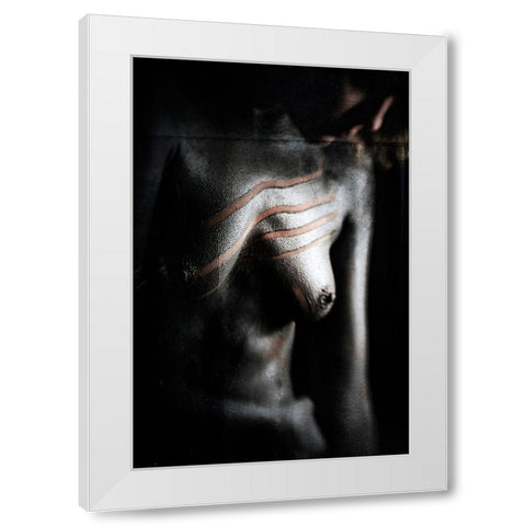 Untitled White Modern Wood Framed Art Print by Bousca, Bogdan