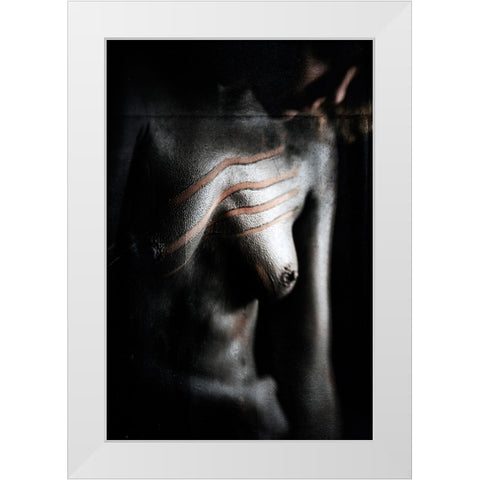 Untitled White Modern Wood Framed Art Print by Bousca, Bogdan