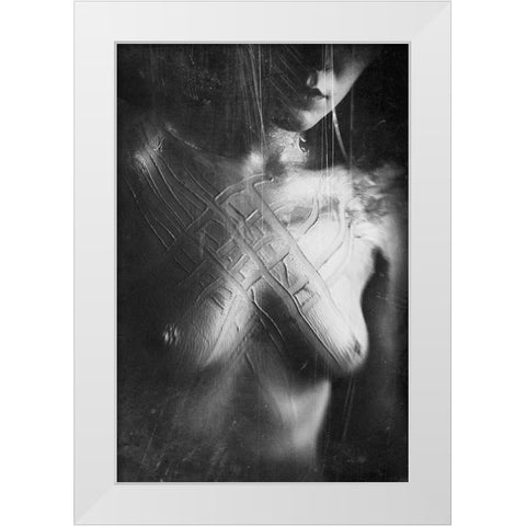 Untitled White Modern Wood Framed Art Print by Bousca, Bogdan