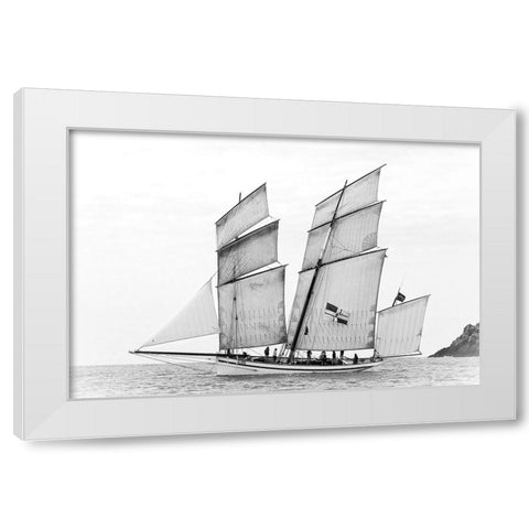 Sailboat Qla Granvillaiseq White Modern Wood Framed Art Print by Demoulin, Vincent