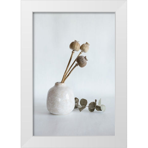 Light Touches Gently White Modern Wood Framed Art Print by Kiral, Cicek
