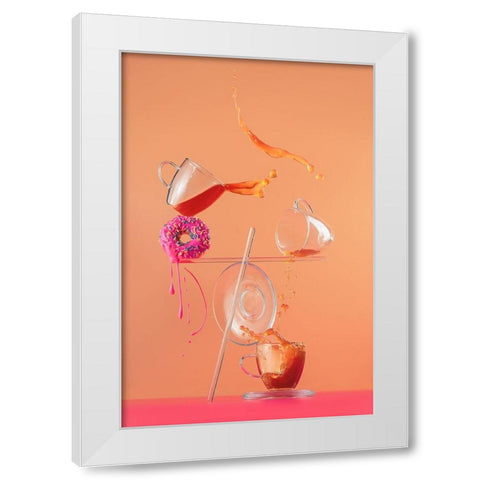 Pink Glazing White Modern Wood Framed Art Print by Belenko, Dina