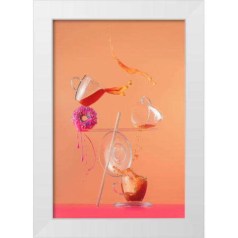 Pink Glazing White Modern Wood Framed Art Print by Belenko, Dina