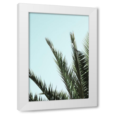 Palm leaves and sky_2 White Modern Wood Framed Art Print by 1x Studio III