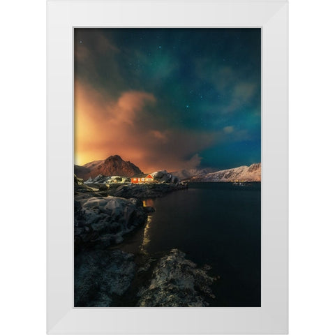 Between Two Worlds White Modern Wood Framed Art Print by Venier, Giovanni