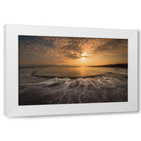 Structure Of Salt White Modern Wood Framed Art Print by Telhami, Isam