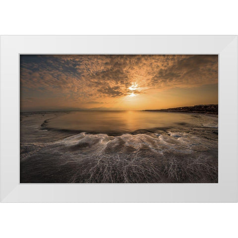 Structure Of Salt White Modern Wood Framed Art Print by Telhami, Isam
