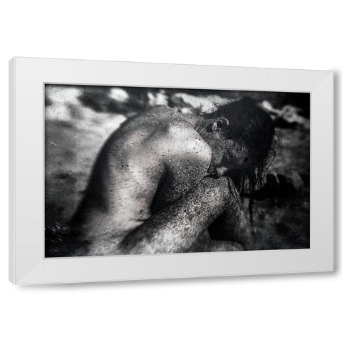 Watermark White Modern Wood Framed Art Print by Bousca, Bogdan