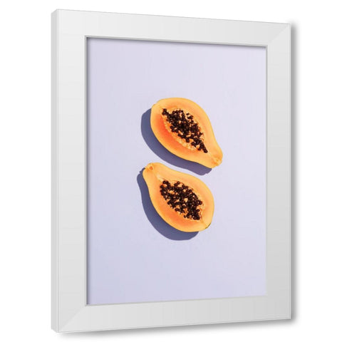 Papaya_2 White Modern Wood Framed Art Print by 1x Studio III