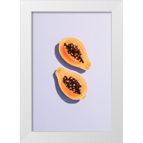 Papaya_2 White Modern Wood Framed Art Print by 1x Studio III