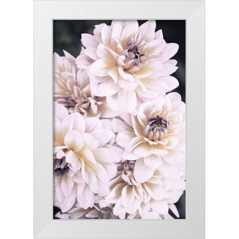 Pinkish Flowers White Modern Wood Framed Art Print by 1x Studio III