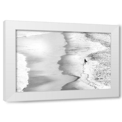 Back On Dry Land White Modern Wood Framed Art Print by Groleau, Michel