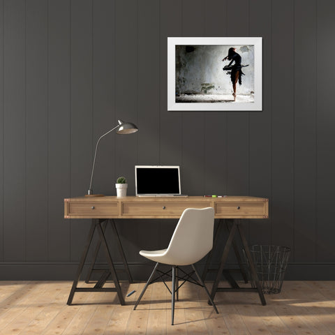 Freedom White Modern Wood Framed Art Print by Olla, Mila
