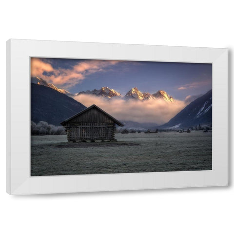 The Valley Of Barns White Modern Wood Framed Art Print by Riml, Ludwig