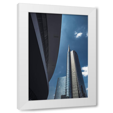 Peak Of Italy White Modern Wood Framed Art Print by Tagliarino, Marco