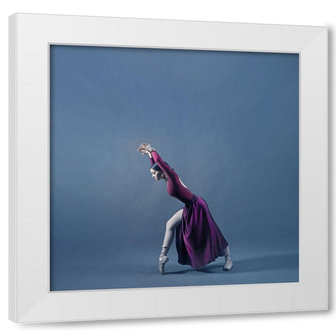 Persian Dancer White Modern Wood Framed Art Print by Hasheminasab, Moein