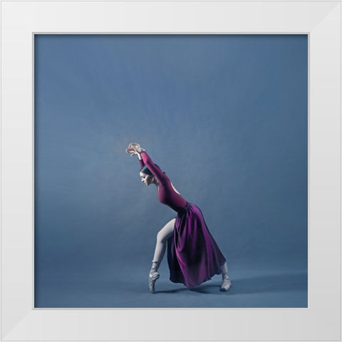 Persian Dancer White Modern Wood Framed Art Print by Hasheminasab, Moein