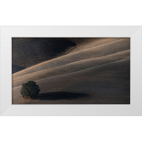 Soon My Shadow Will Dissolve White Modern Wood Framed Art Print by Moretti, Claudio