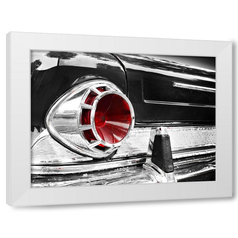 Us Classic Car 1963 New Yorker Rear Abstract White Modern Wood Framed Art Print by Gube, Beate