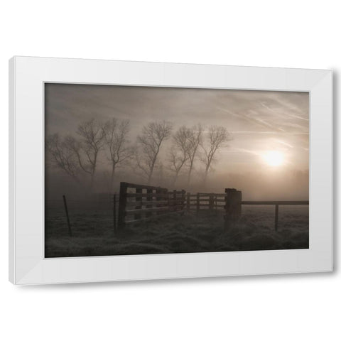 Hazy Morning Symphony White Modern Wood Framed Art Print by Depaepe, Yvette