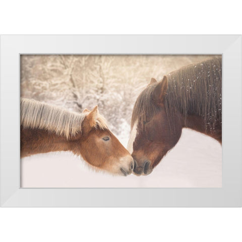Meeting In The Frozen Valley White Modern Wood Framed Art Print by Reale, Ludovico