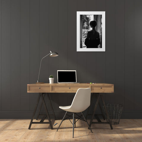 Devil In You White Modern Wood Framed Art Print by Kapsha, Eduards
