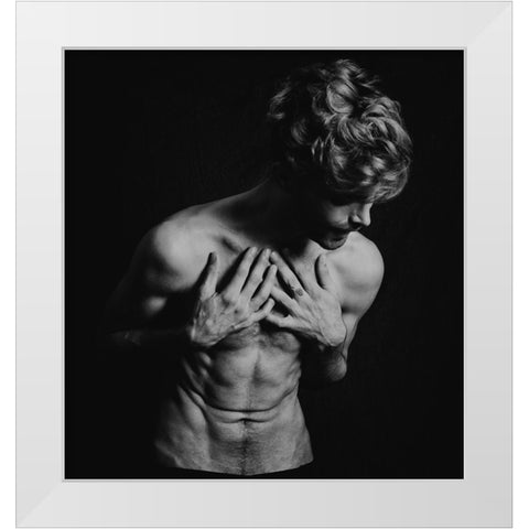 IM Alive! White Modern Wood Framed Art Print by Haghi, Babak