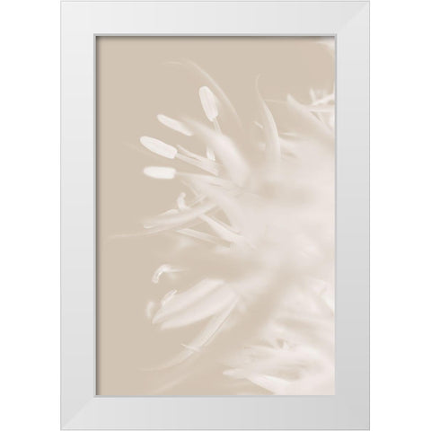 Flower Beige_1 White Modern Wood Framed Art Print by 1x Studio III