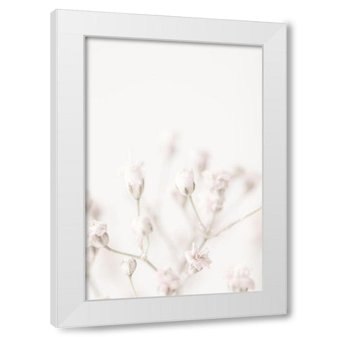 Pink Small Flowers White Modern Wood Framed Art Print by 1x Studio III