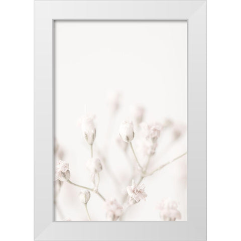 Pink Small Flowers White Modern Wood Framed Art Print by 1x Studio III
