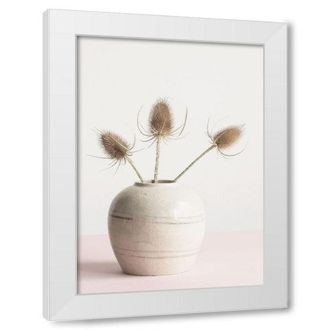 Dried flowers in vase White Modern Wood Framed Art Print by 1x Studio III