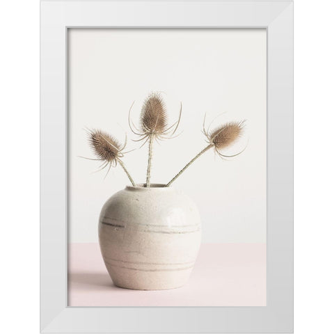 Dried flowers in vase White Modern Wood Framed Art Print by 1x Studio III