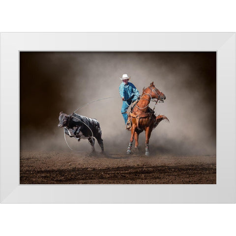 Roped White Modern Wood Framed Art Print by Ma, Frank