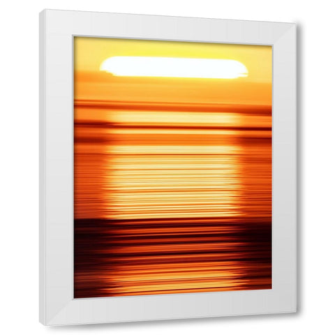 Sada Sunset White Modern Wood Framed Art Print by Melesan, Serge