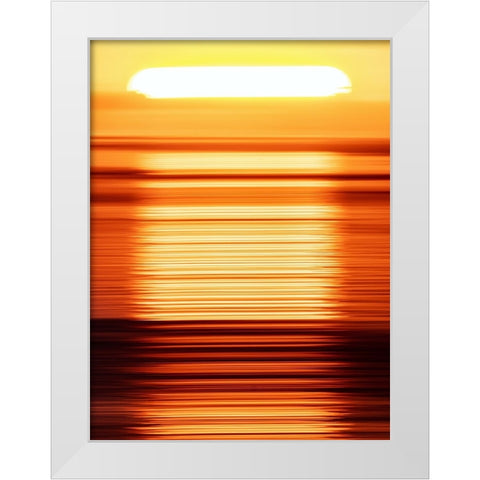 Sada Sunset White Modern Wood Framed Art Print by Melesan, Serge