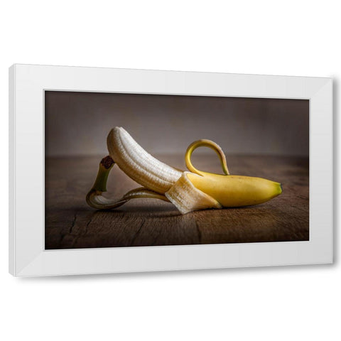Miss Banana White Modern Wood Framed Art Print by Coenders, Chris