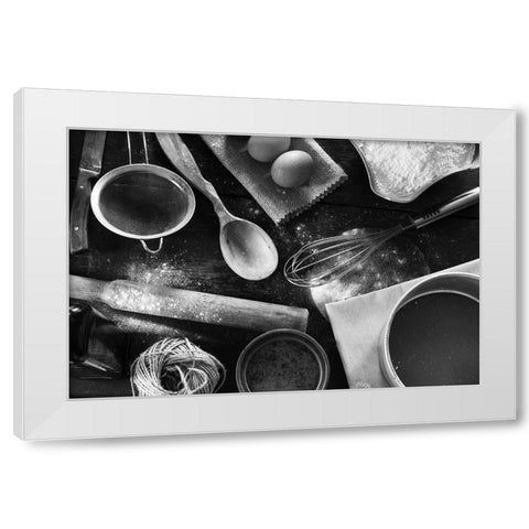 A Set Of Old Kitchen Items White Modern Wood Framed Art Print by Solovie, Andre