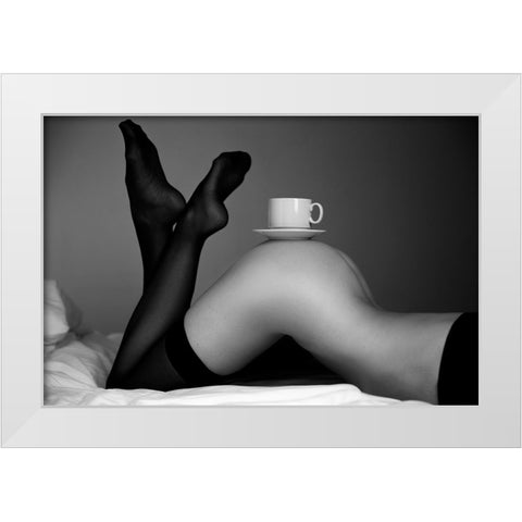 Cup White Modern Wood Framed Art Print by Markachev, Leonid