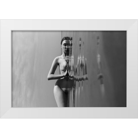 Meditation White Modern Wood Framed Art Print by Faletkin, Mikhail