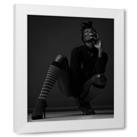 Happy Erika White Modern Wood Framed Art Print by Diaz, Anderson