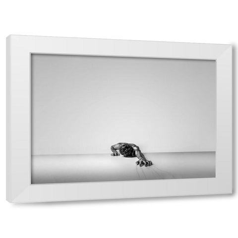 The Pain White Modern Wood Framed Art Print by Alizolghadri93