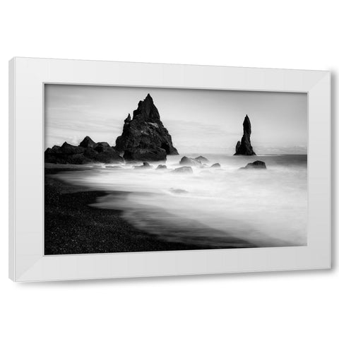 Black Sand White Modern Wood Framed Art Print by Jikharev, Alexander