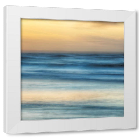Gold And Blue White Modern Wood Framed Art Print by Hullot Scalvenzi, Benjamine