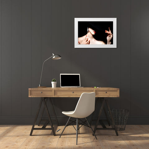 Red White Modern Wood Framed Art Print by Washimi, Masatoshi