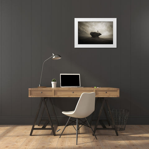 Reserved Seats Without A Master White Modern Wood Framed Art Print by kazutoshikawakami