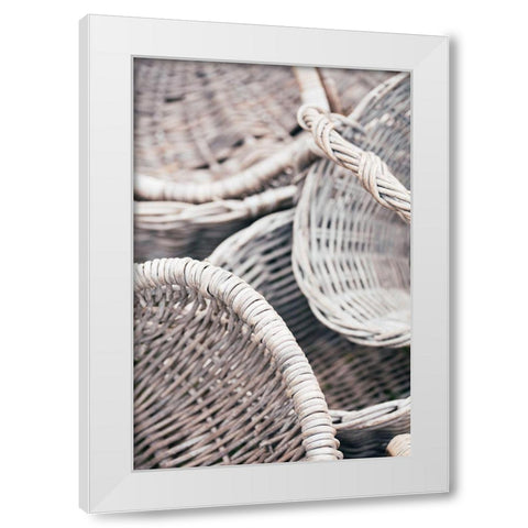 Baskets White Modern Wood Framed Art Print by 1x Studio III